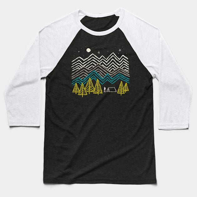 Camping Baseball T-Shirt by quilimo